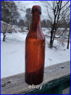 Early Amber Haffenreffer & Co Boylston Lager Beer Blob Top Karl Hutter NY