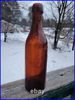 Early Amber Haffenreffer & Co Boylston Lager Beer Blob Top Karl Hutter NY