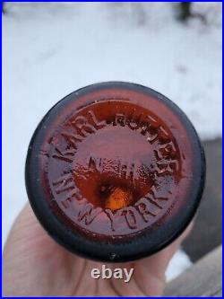 Early Amber Haffenreffer & Co Boylston Lager Beer Blob Top Karl Hutter NY