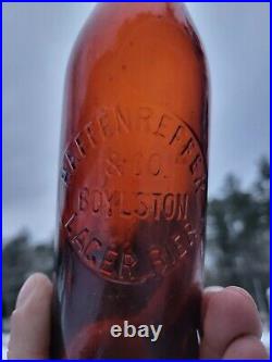 Early Amber Haffenreffer & Co Boylston Lager Beer Blob Top Karl Hutter NY