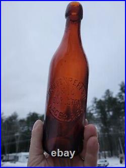 Early Amber Haffenreffer & Co Boylston Lager Beer Blob Top Karl Hutter NY