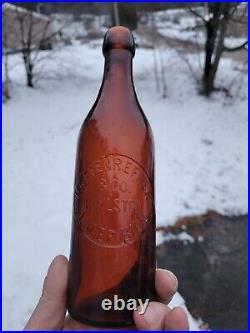 Early Amber Haffenreffer & Co Boylston Lager Beer Blob Top Karl Hutter NY