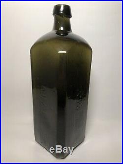 Early Pontiled Olive Green Black Glass Dr. Townsend's Sarsaparilla Albany, N. Y