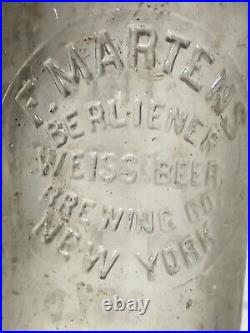 Early RARE Blob top F Martens Berliener Brewing Co Weiss Beer bottle New York