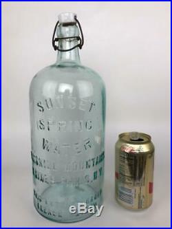 Early Sunset Spring Mineral Water Catskill Haines Falls NY Glass Bottle+Stopper