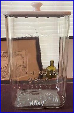 Edison Battery Jar 9BJ5 with Ceramic Lid & Knob, Corning Glass NY