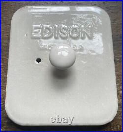 Edison Battery Jar 9BJ5 with Ceramic Lid & Knob, Corning Glass NY