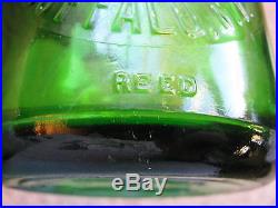 Emerald Green TREQ Milk Bottle Langs Creamery Buffalo, N. Y. REED RARE