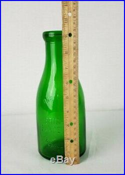 Emerald Green Treq Milk Bottle Brighton Place Dairy Rochester NY Reed