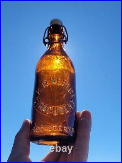 Excellent 1880s K. R. Alpert Syracuse, New York Blob Top Beer Bottle W Marked Top