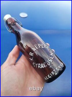 Excellent 1880s K. R. Alpert Syracuse, New York Blob Top Beer Bottle W Marked Top