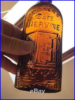 Extra-Crude! Small-Sized 1870's Bottle! WARNER'S SAFE NERVINE/ ROCHESTER, N. Y