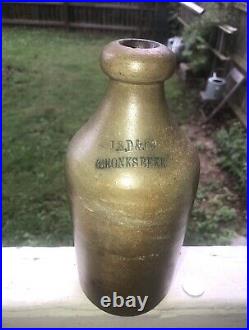 Extremely Rare CRONKS BEER 1840s Stoneware Bottle Syracuse NY Cobalt Mark