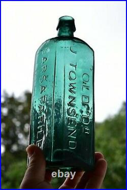 Fantastic Color Old Dr J Townsend's Sarsaparilla Albany NY Bottle Iron Pontil