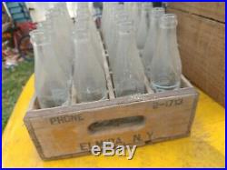 Fawn Beverages Crate 24 Lot 6oz Soda Pop Bottles VTG Elmira, NY Rare Advertising