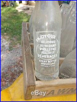 Fawn Beverages Crate 24 Lot 6oz Soda Pop Bottles VTG Elmira, NY Rare Advertising