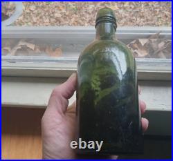 Franklin Spring Mineral Water Ballston Spa Ny Deep Green Pint Bottle Drippy Lip