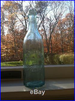 Fred Hower Brewery New York Blob Top Aqua Bottle Late 1800's Rare