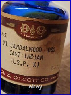 Full Cobalt Sandalwood D & O Dodge & Olcott Co New York 1 Net Oz Original Label