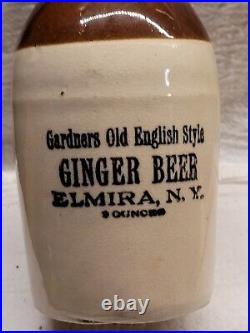 GARDNER'S OLD ENGLISH STYLE GINGER BEER ELMIRA NEW YORK STONEWARE w STOPPER