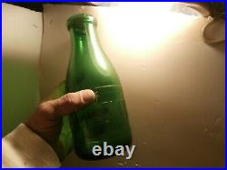 GREEN quart Weckerle milk bottle, Buffalo, N. Y