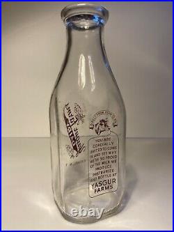 Genuine 1966 Yasgur Farms Bethel NY Dairy Milk Bottle Woodstock Music Festival