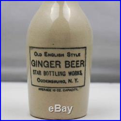 Ginger Beer Bottle Star Bottling Works Ogdensburg, NY Stoneware Stone Antique