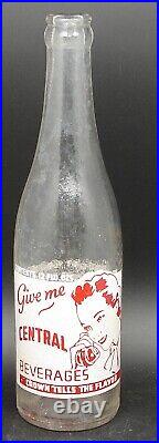 Give Me Central Beverages Auburn, N. Y. 2-color ACL soda pop bottle