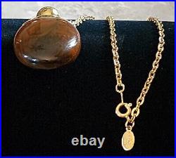 Givenchy New York 1977 Perfume Bottle Necklace Lucite Brown Tortoise Design 28