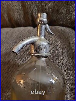 Glass Antique Fountain Beverage Co. Bottle Michigan New York Seltzer Water Soda
