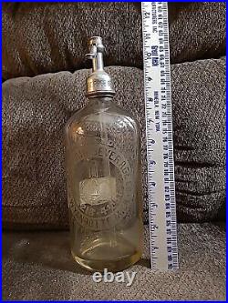 Glass Antique Fountain Beverage Co. Bottle Michigan New York Seltzer Water Soda