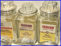 Great Lot of 10 Rare ER Squibb Apothecary Jars Bottles Paper Label Theragran NY