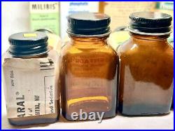 Great Lot of 15 VTG Winthrop Stearns Labs NY USA Canada Amber Med RX Bottles ONT
