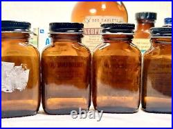 Great Lot of 15 VTG Winthrop Stearns Labs NY USA Canada Amber Med RX Bottles ONT
