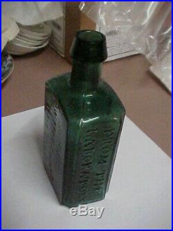 Green 1800's Merchant's Chemist Lockport New York Medicine Bottle