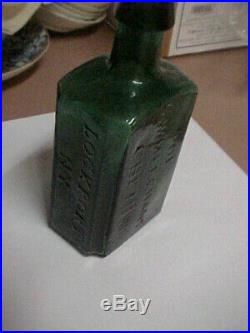 Green 1800's Merchant's Chemist Lockport New York Medicine Bottle