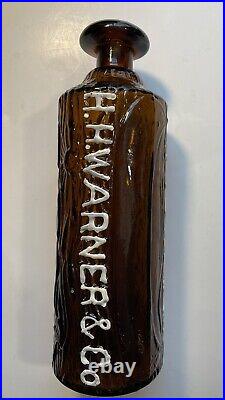 H. H. Warner Tippecanoe Brown Bottle Log Appearance Rochester NY with 1883 card