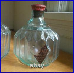 HAYWARD HAND GRNADE FIRE EXTINGUISHER NY AQUA 1880s PLEATED BOTTLE PARTIAL LABEL