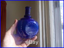 HAYWARD'S HAND FIRE GRENADE NY COBALT 1880s HAND BLOWN GLASS FIRE EXTINGUISHER