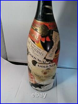 HUGE SIZE NEW YORK BAR WINE SIGN FRENCH Champagne Ad Glass Bottle SHOP DISPLAY