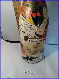 HUGE SIZE NEW YORK BAR WINE SIGN FRENCH Champagne Ad Glass Bottle SHOP DISPLAY