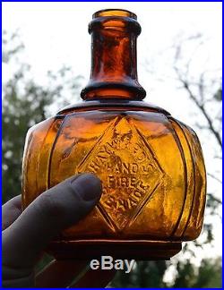 Hayward Fire Grenades Set of 3 Broadway NY bottle Citron Amber Light Green 1871