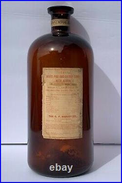 Heroin Medicine Bottle G. F. Harvey Co. Saratoga Springs, NY RARE Antique