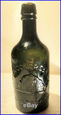 Highrock Congress Spring Bottle from Saratoga NY in Dark Green