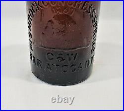 Highrock Congress Springs 1767 Rock C&W Saratoga N. Y. Bottle Quart Amber