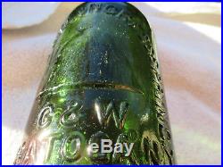 Highrock Congress Springs C & W Saratoga Ny Embossed Mineral Water Bottle