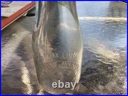 Hillview Jerseys pint milk, cream bottle, Potsdam, NY, 1928, clear glass, emboss, RARE+