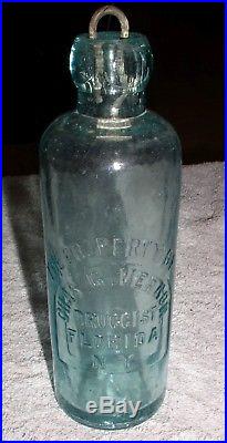 Hutchinson soda bottle Chas. G. Veron Druggist Florida N. Y. 1879