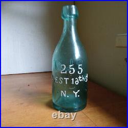 IRON PONTIL RARE D. L. O (D. L. ORMSBY) 255 WEST16th ST N. Y. 1850s SQUAT SODA BOTTLE