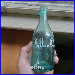 IRON PONTIL RARE D. L. O (D. L. ORMSBY) 255 WEST16th ST N. Y. 1850s SQUAT SODA BOTTLE